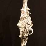 Jeremy_Jones._Etheric_Entity._28in_H_x_6.5in_W_x_8_in_D._Stoneware_rope_and_welded_hook_2012