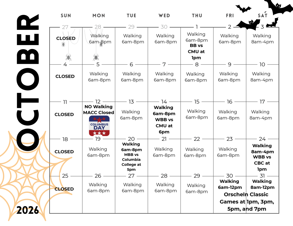 October walking calendar